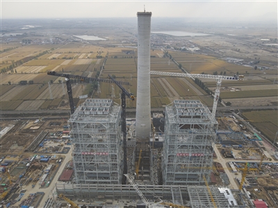圖為晉北基地同熱三期2×100萬千瓦煤電工程項目建設現場。賈曉龍攝